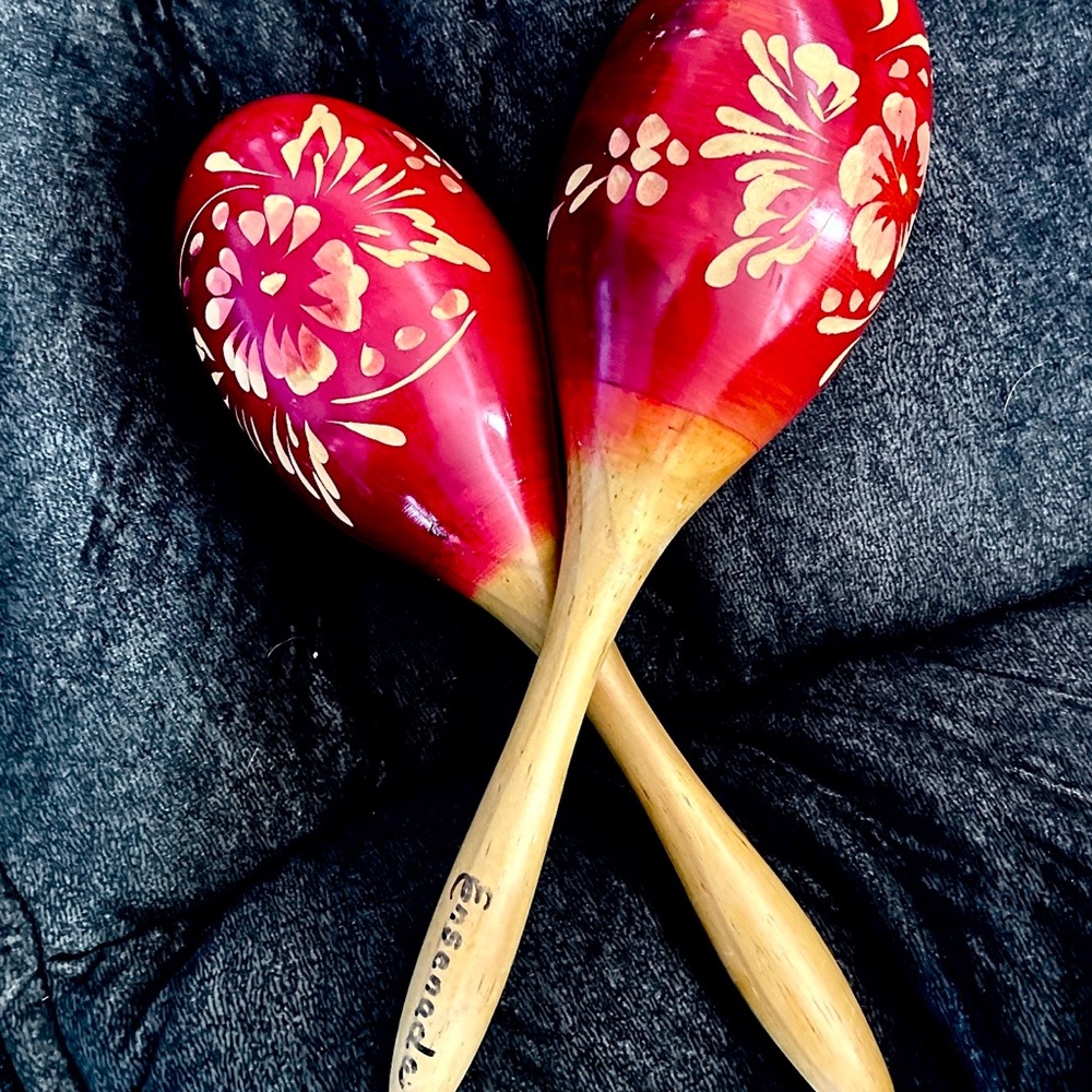 Red Floral Maracas